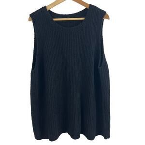 EILEEN FISHER Organic Cotton Blend Fluff Sleeveless Sweater Vest Women Size 3X